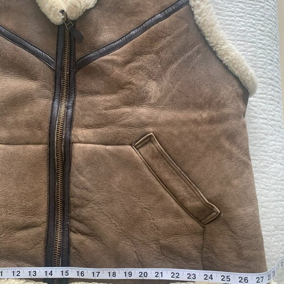 J. Peterman Company Jacket Men’s Size XL Vintage Brown 100% Lamb Leather Vest - Picture 7 of 14